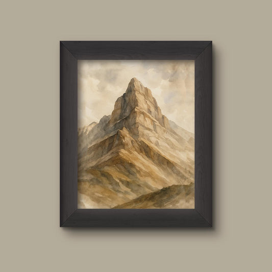 Watercolor Mountains Art Print | Serene Nature Landscape Wall Decor | Fine Art Print