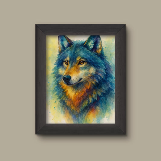 Watercolor wolf Art Print – Woodland Animal Wall Decor | Fine Art Print