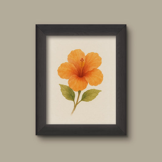 Watercolor Hibiscus Art Print | Floral Wall Decor | Botanical Flower Painting | Fine Art Print