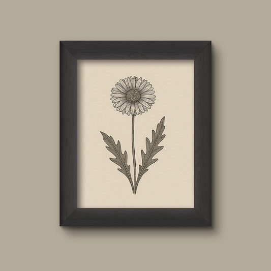 Vintage Daisy Botanical Art Print | Fine Art Print