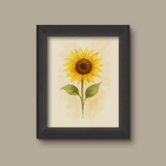 Watercolor Sunflower Art Print | Floral Wall Decor | Botanical Flower Painting | Fine Art Print