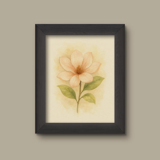 Watercolor Magnolia Art Print | Floral Wall Decor | Botanical Flower Painting | Fine Art Print