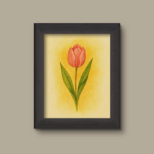 Pink Watercolor Tulip Art Print | Floral Wall Decor | Botanical Flower Painting | Fine Art Print