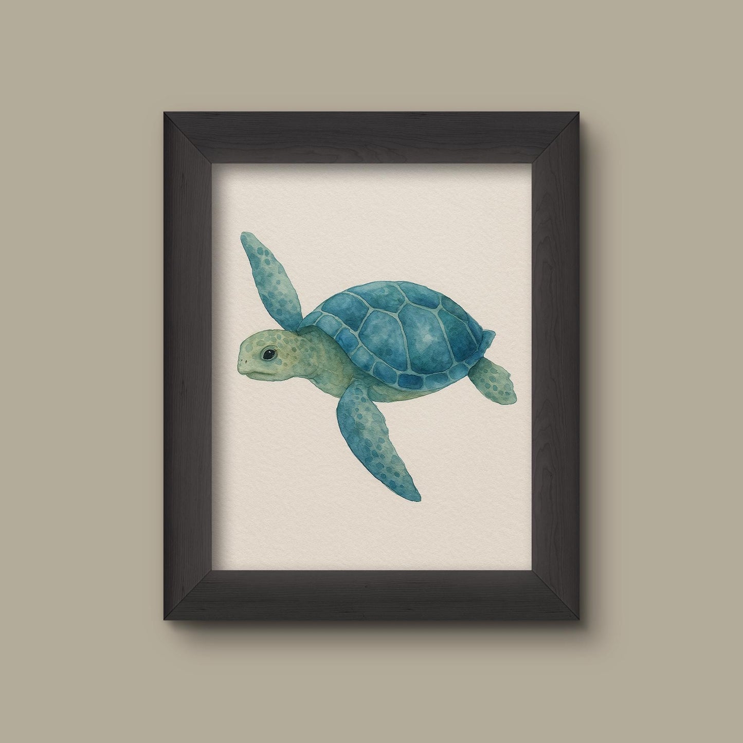 Minimalist Watercolor Sea Turtle Art Print | Fine Art Print