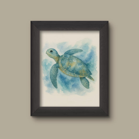 Watercolor Sea Turtle Art Print | Fine Art Print