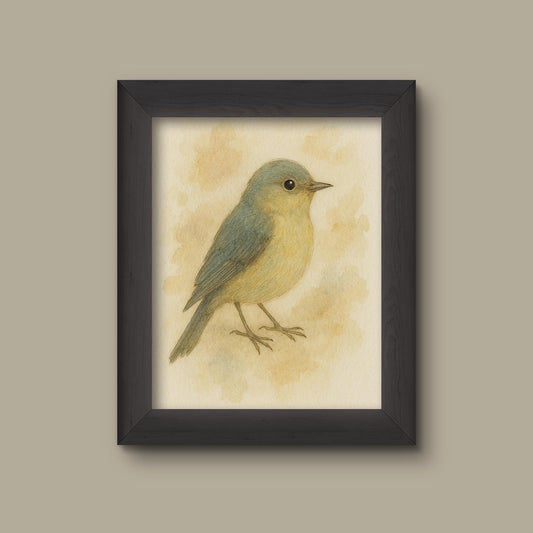 Green Watercolor Bird Art Print | Fine Art Print