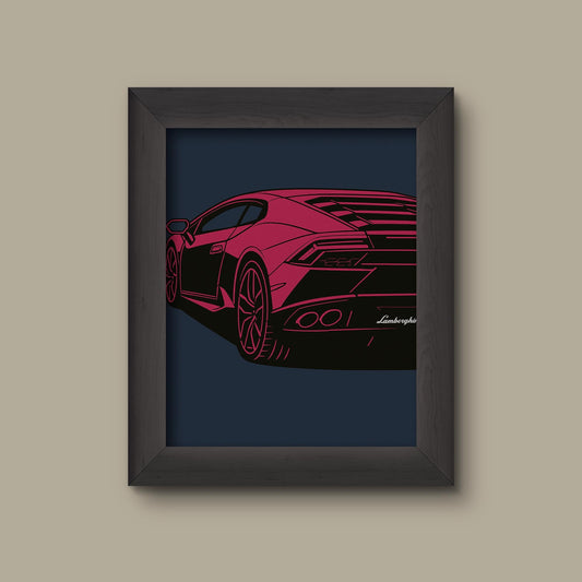 Pop Art Sports Car Print – Lamborghini | Modern Car Wall Art | Fine Art Print