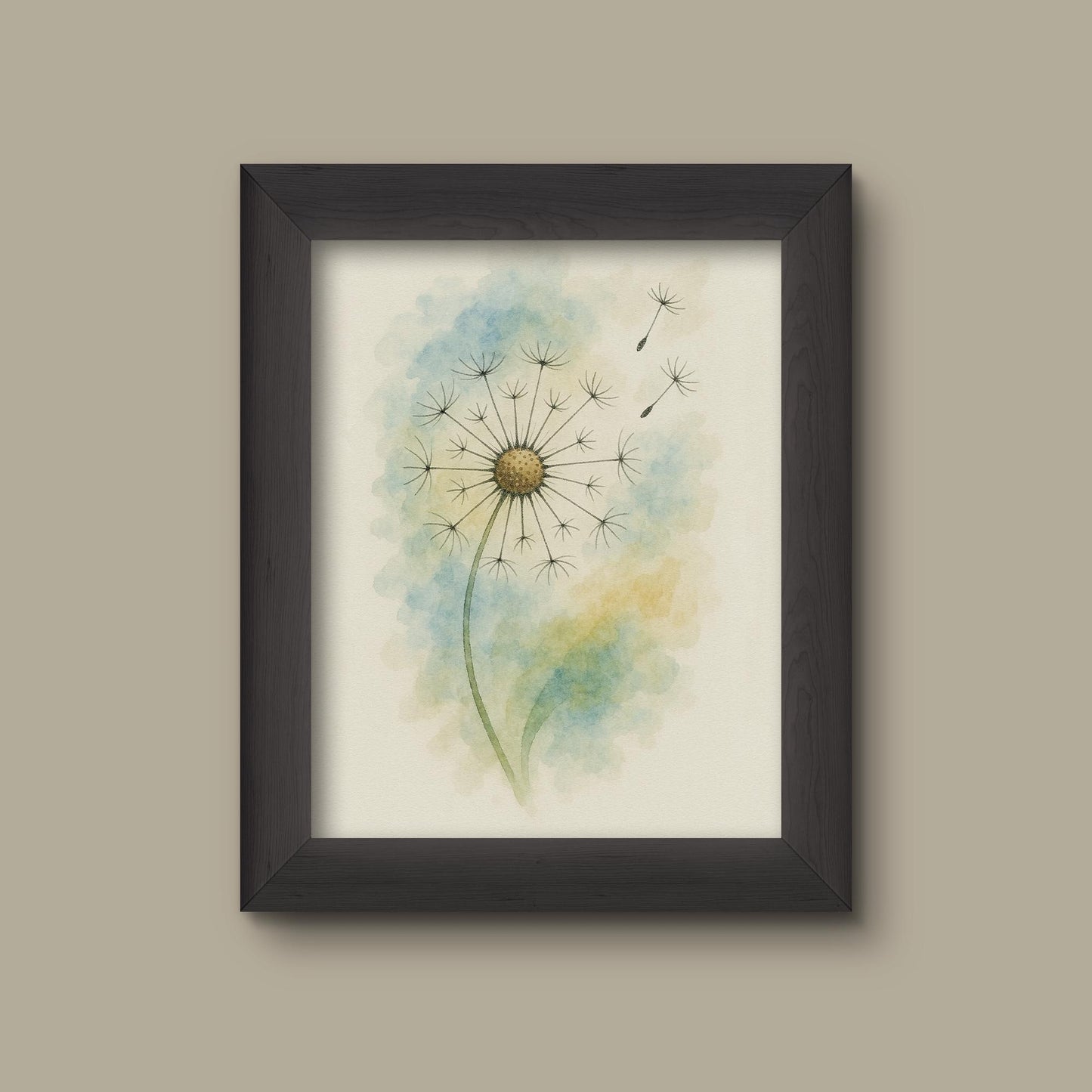 Abstract Dandelion Watercolor Art Print | Fine Art Print