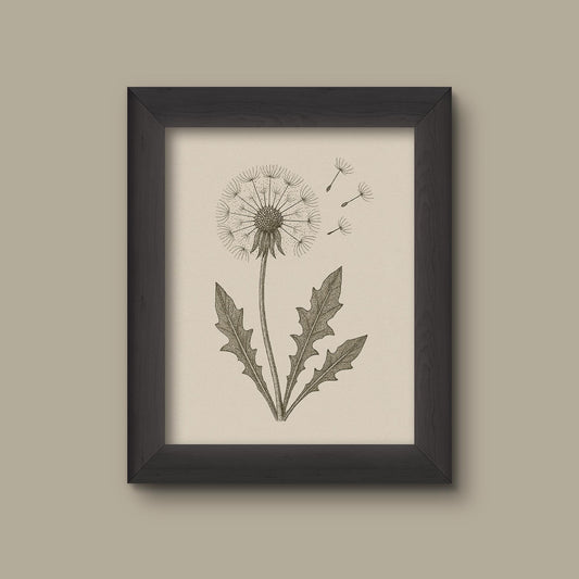 Vintage Dandelion Botanical Art Print | Fine Art Print