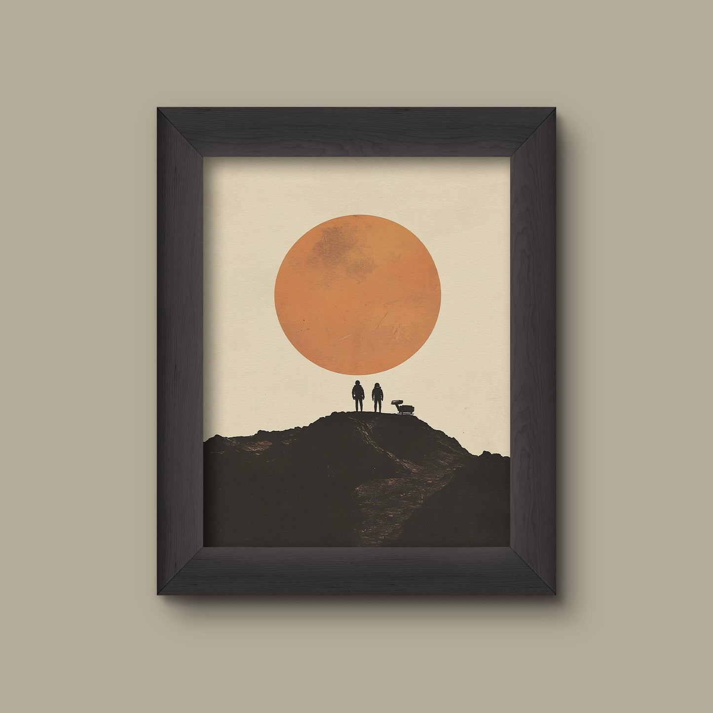 Minimalist Space Exploration Art Print | Retro Astronaut Poster | Sci-Fi Landscape Wall Decor | Fine Art Print