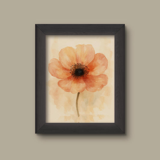 Orange Watercolor Poppy Art Print | Abstract Floral Wall Decor | Botanical Flower Painting | Fine Art Print