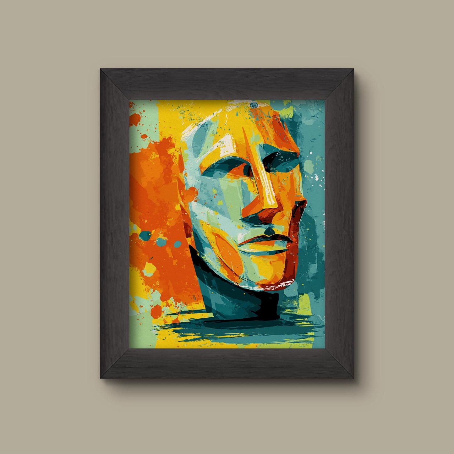 Abstract Human Face Art Print | Bold Expressionist Portrait | Modern Wall Decor | Fine Art Print
