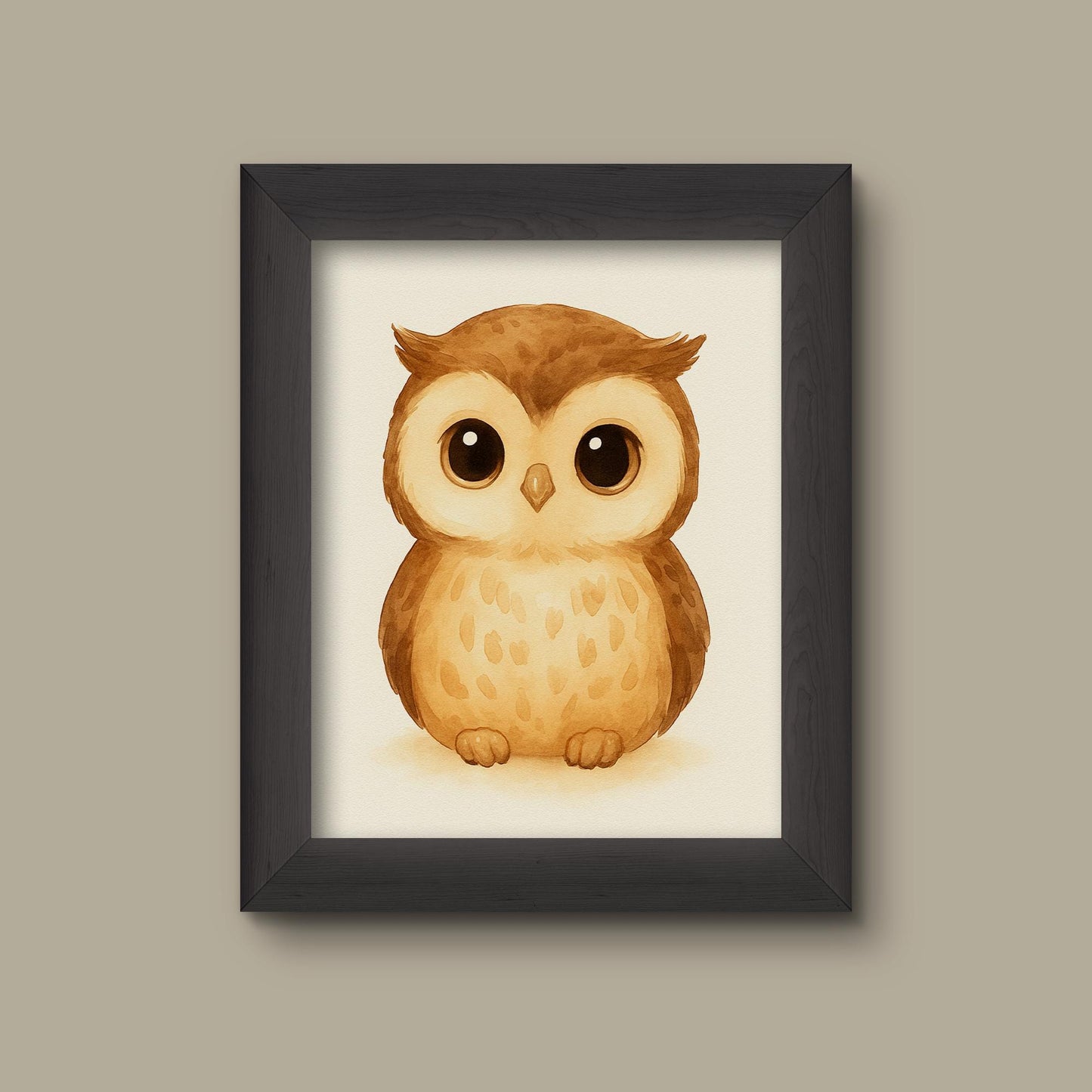 Baby Owl Nursery Art Print | Watercolor Safari Animal Wall Decor | Fine Art Print
