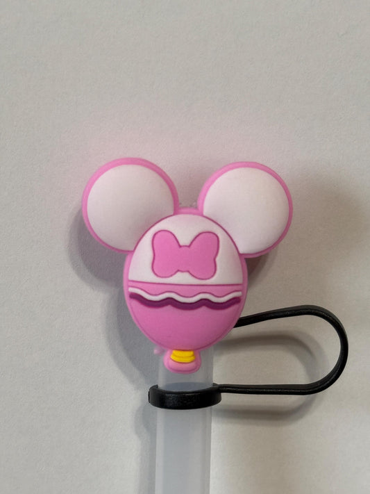 Pink Bow Character Straw Topper Straw Cover Beverage Protector for Stanley | Straw Toppers Set