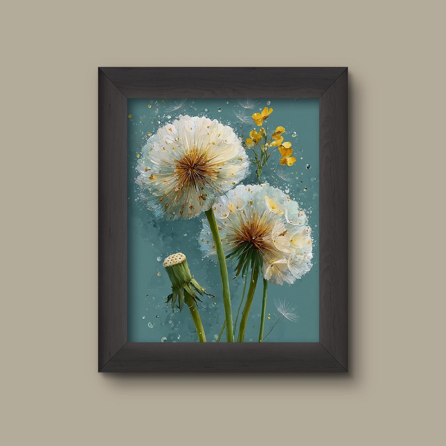 Whimsical Dandelion Art Print | Floral Wall Decor | Botanical Flower Painting | Fine Art Print
