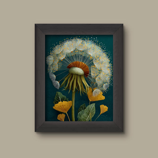 Dandelion Botanical Art Print – Vintage-Inspired Floral Wall Decor | Fine Art Print