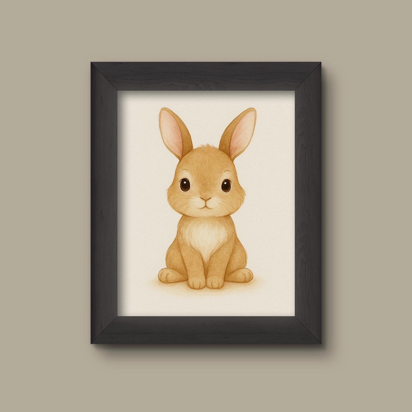 Watercolor Baby Bunny Print – Woodland Nursery Animal Wall Art | Fine Art Print