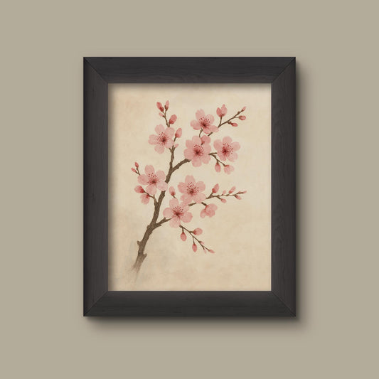 Watercolor Cherry Blossom Art Print | Floral Wall Decor | Botanical Flower Painting | Fine Art Print