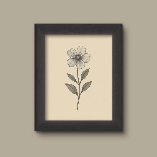 Vintage Wildflower Art Print | Floral Wall Decor | Botanical Flower Painting | Fine Art Print