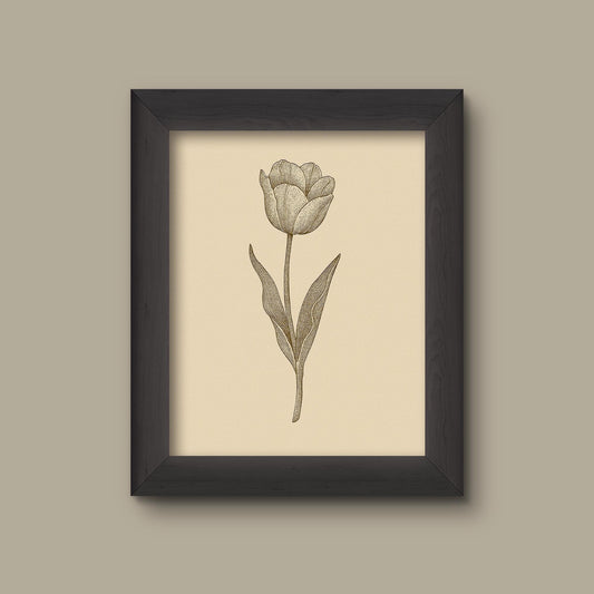 Vintage Tulip Art Print | Floral Wall Decor | Botanical Flower Painting | Fine Art Print