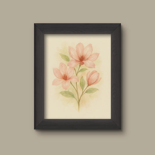 Watercolor Magnolias Art Print | Floral Wall Decor | Botanical Flower Painting | Fine Art Print