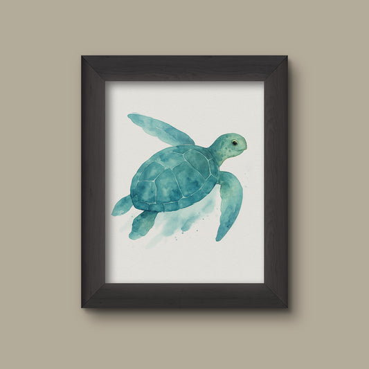 Watercolor Sea Turtle Art Print | Fine Art Print