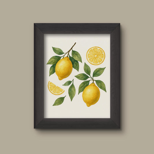 Lemons Watercolor Art Print | Wall Decor | Botanical | Fine Art Print