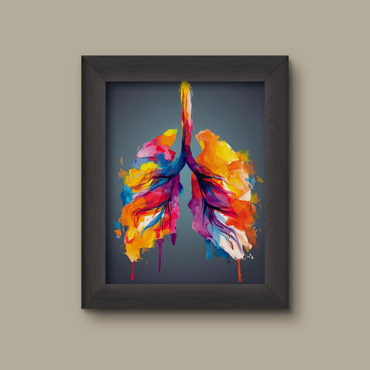 Abstract Lungs Art Print | Colorful Human Anatomy Wall Decor | Modern Medical Illustration | Fine Art Print
