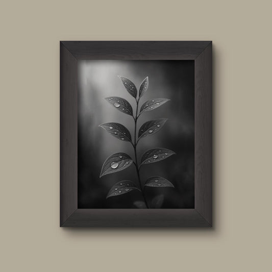 Minimalist Botanical Leaf Art Print | Black and White Nature Photography | Modern Wall Decor | Fine Art Print