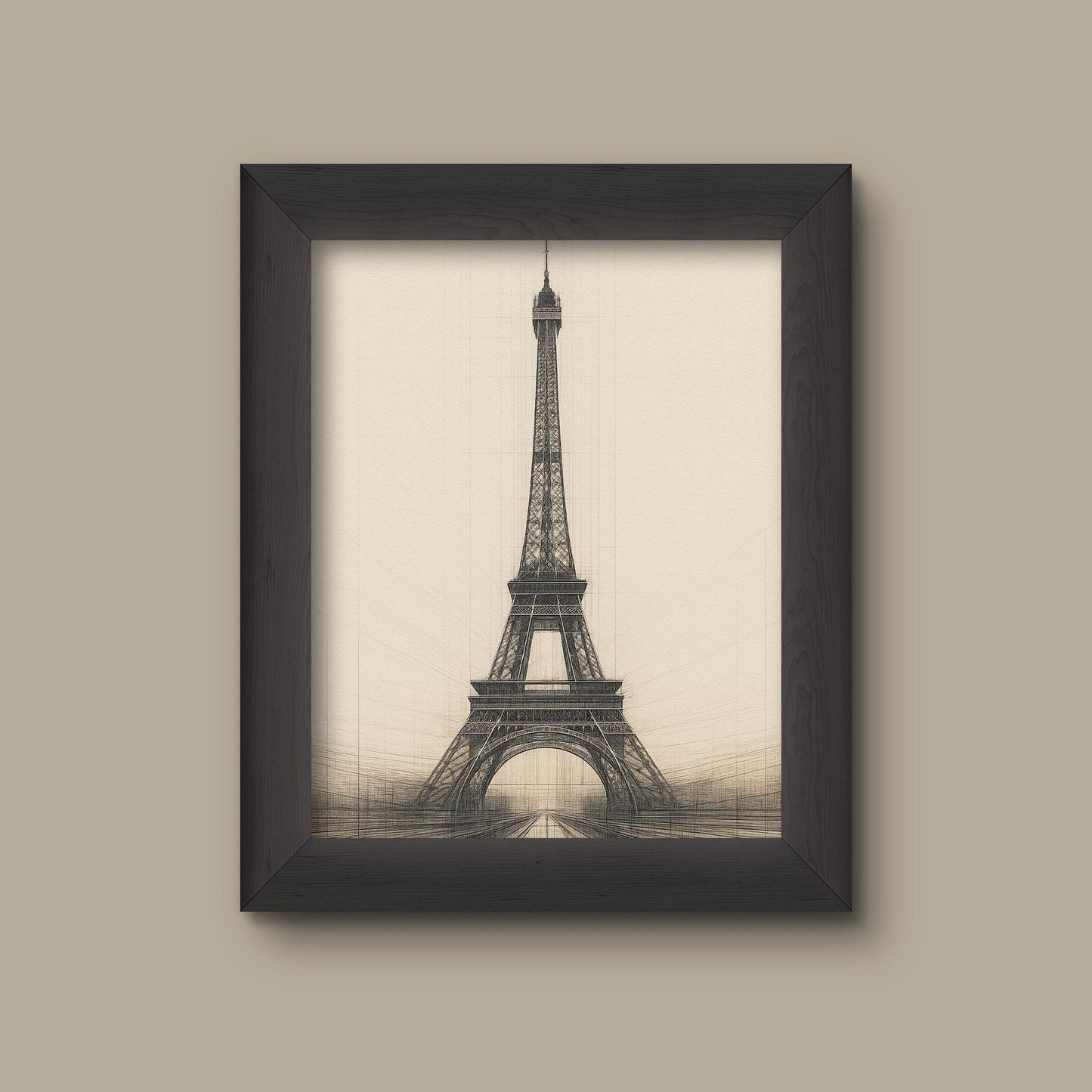 Abstract Eiffel Tower Art Print | Modern Paris Wall Decor | Fine Line Architectural Drawing | Fine Art Print