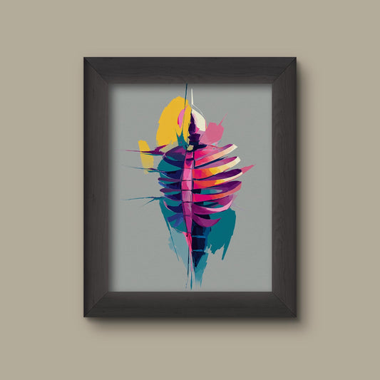 Abstract Ribcage Art Print | Colorful Anatomy Wall Decor | Modern Medical Illustration | Fine Art Print