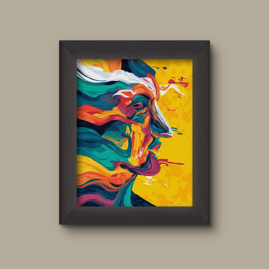 Colorful Abstract Face Art Print | Surreal Portrait Wall Decor | Modern Wall Decor | Fine Art Print