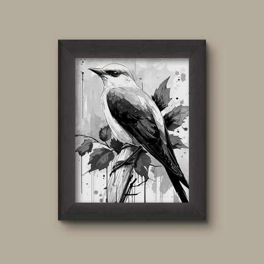 Black and White Bird Art Print | Fine Art Print