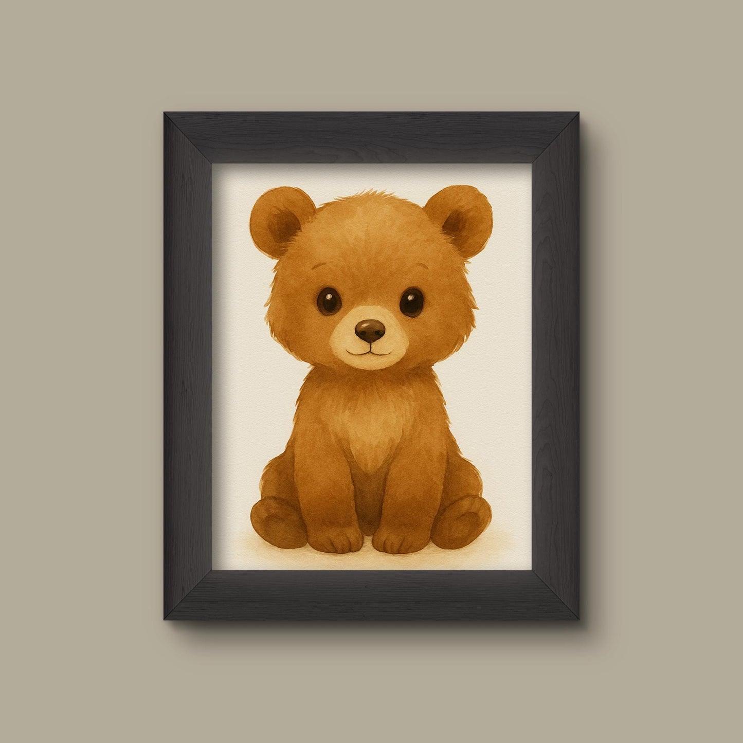Baby Bear Nursery Art Print | Watercolor Safari Animal Wall Decor | Fine Art Print