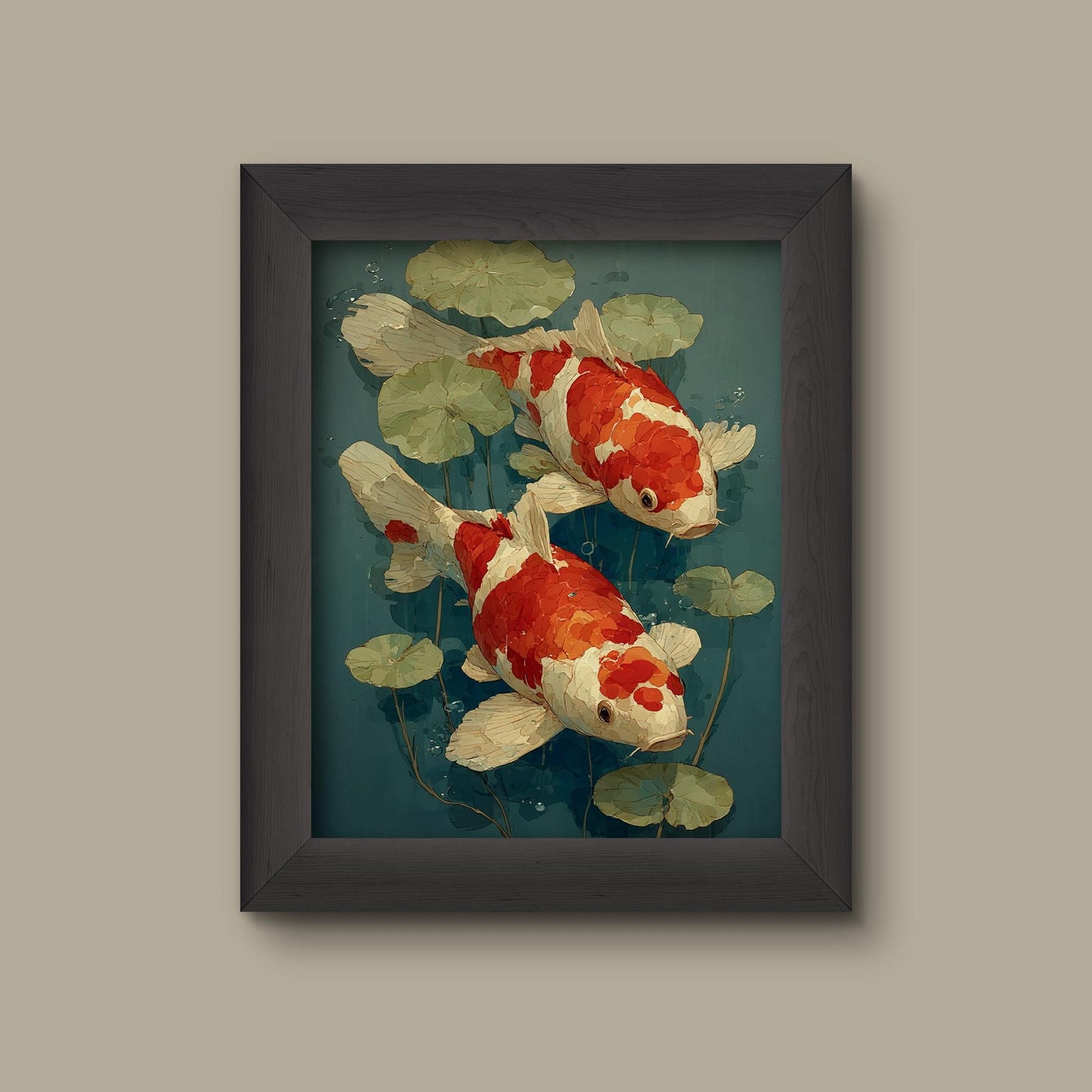 Elegant Koi Fish Wall Art | Japanese Zen Garden | Fine Art Print