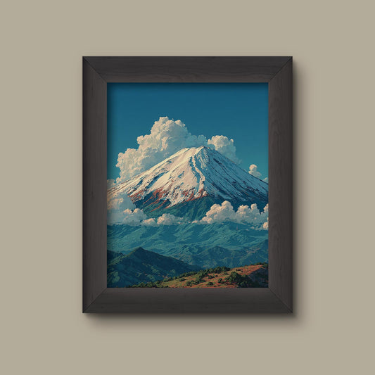 Mount Fuji Daytime Art Print | Majestic Japanese Mountain Landscape | Fine Art Print