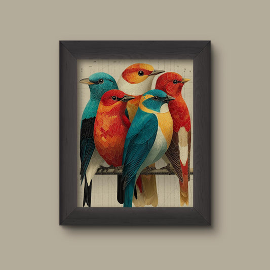 Colorful Songbirds Art Print | Fine Art Print