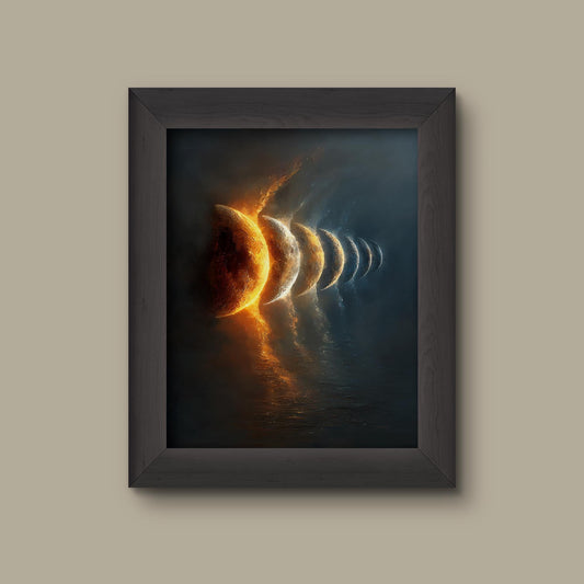 Fire and Ice Moon Phases Art Work | Fine Art Print