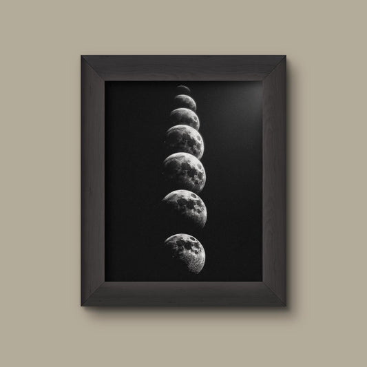Black and White Moon Phases Art Work | Fine Art Print