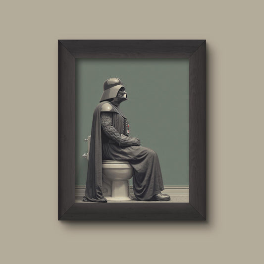 Star Wars Darth Vader on the Toilet | Funny Star Wars-Inspired Art Print | Minimalist Bathroom Decor | Dark Side Humor Wall Art | Fine Art Print