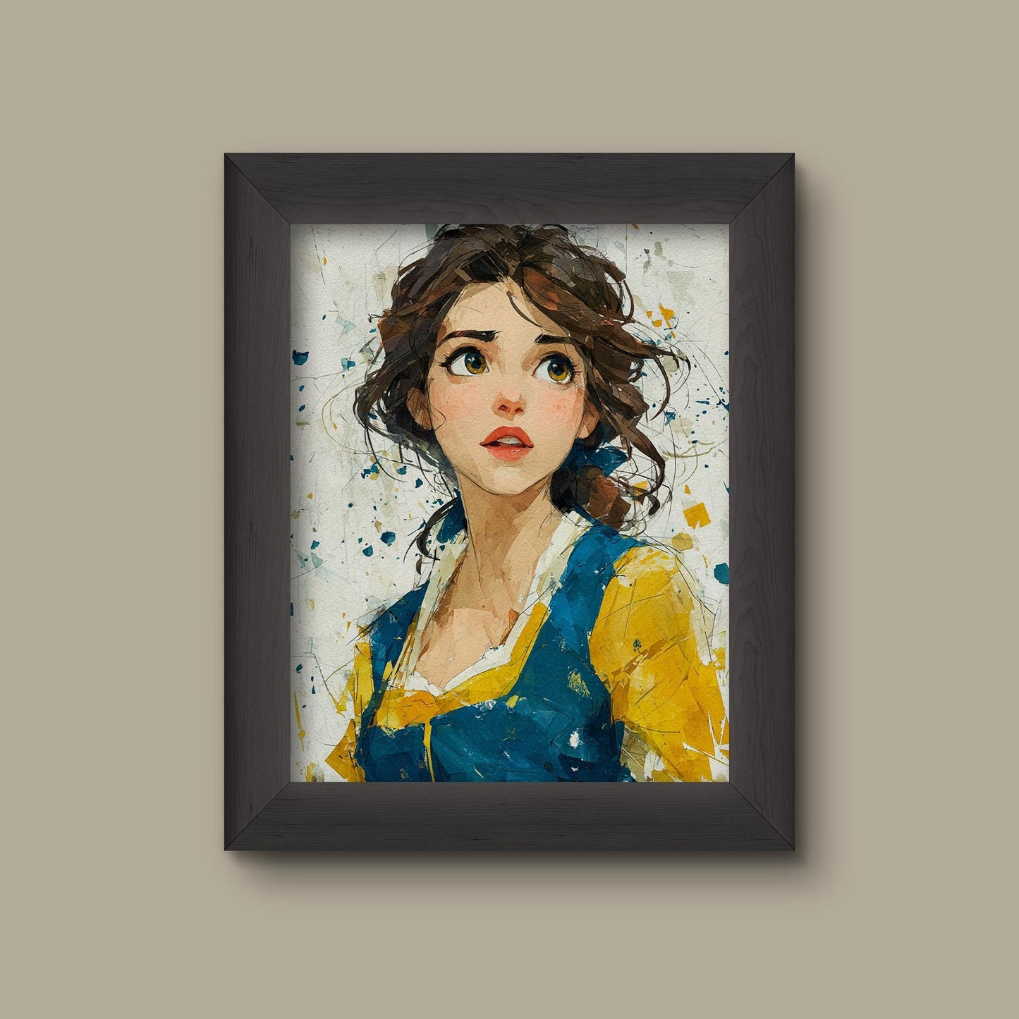 Beauty and the Beast, Belle Watercolor Art Print , Disney Inspired Art | Fine Art Print