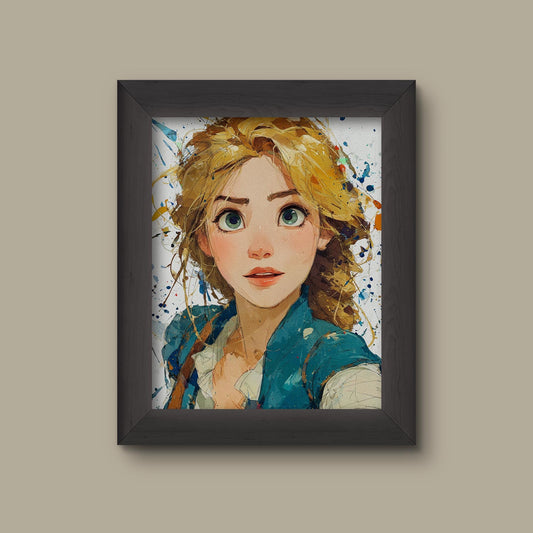 Rapunzel Watercolor Portrait | Tangled Inspired Art Print | Disney Princess Wall Decor | Fine Art Print
