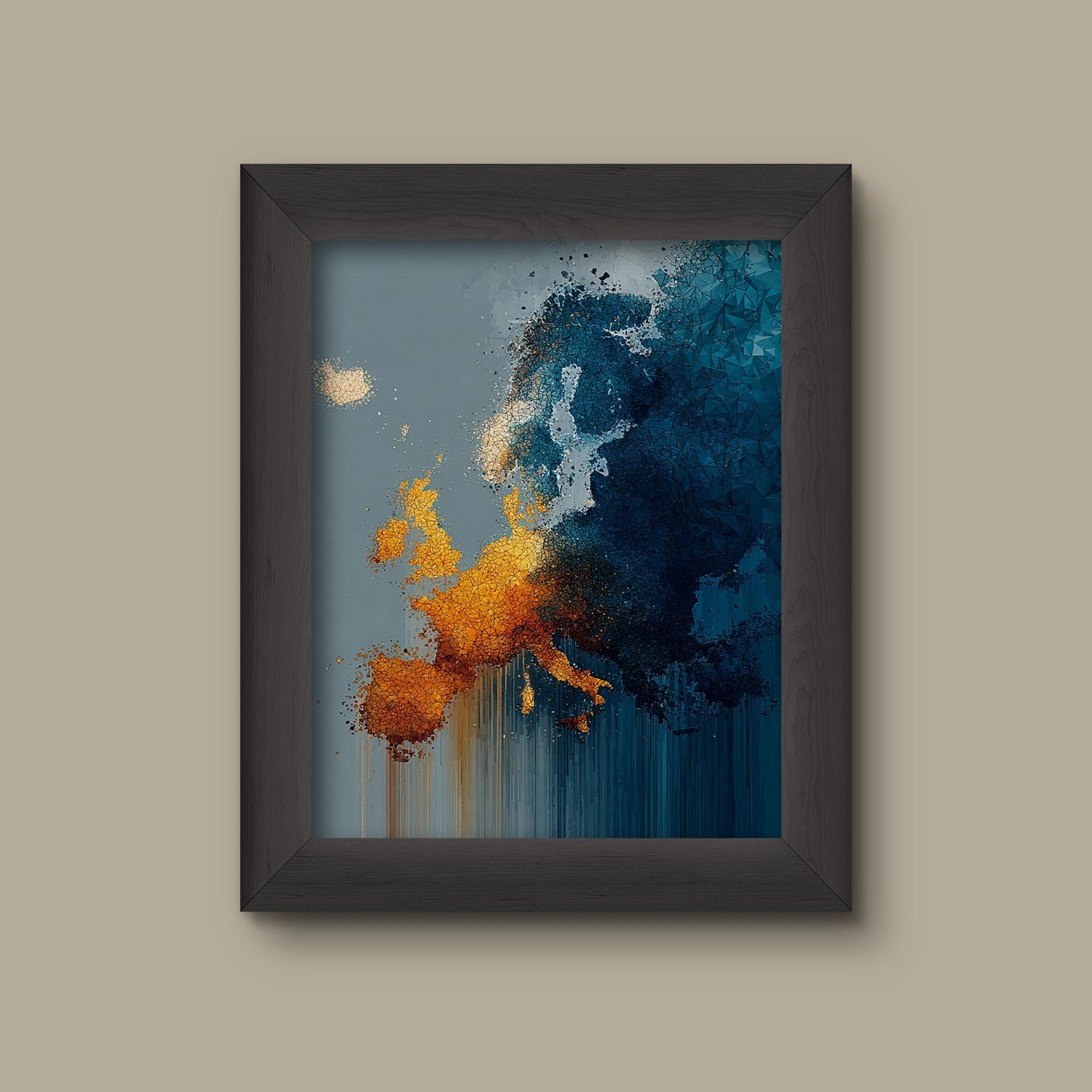 Abstract Europe Map Wall Art – Vibrant Polygonal European Continent Print | Modern Geography Poster | Fine Art Print