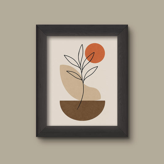 Minimalist Japandi Line Art Print | Neutral Modern Wall Art | Scandinavian Japanese Inspired Home Decor | Fine Art Print