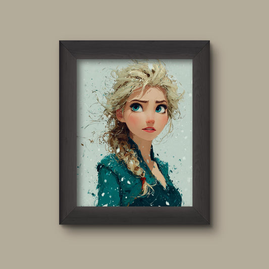 Frozen Elsa Watercolor Art Print , Disney Inspired Art | Fine Art Print
