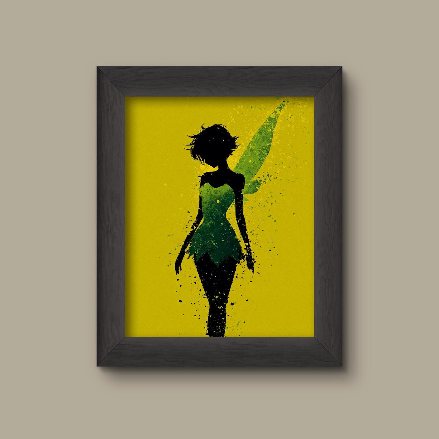 Tinker Bell Inspired Silhouette – Fairy Wall Art Print | Fine Art Print