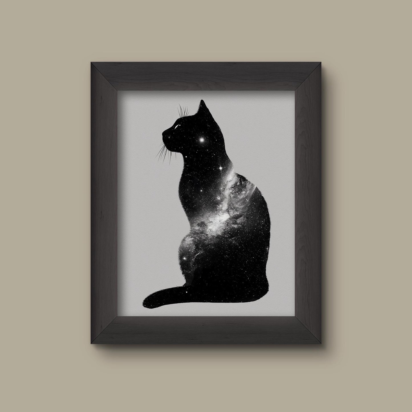 Galaxy Cat Silhouette – Cosmic Animal Art Print | Fine Art Print