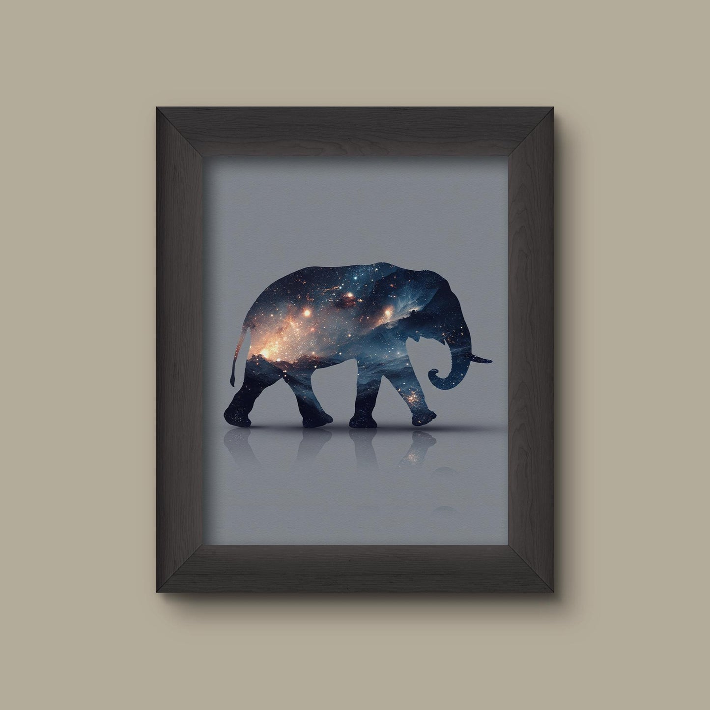 Galaxy Elephant Silhouette – Cosmic Universe Art Print | Fine Art Print