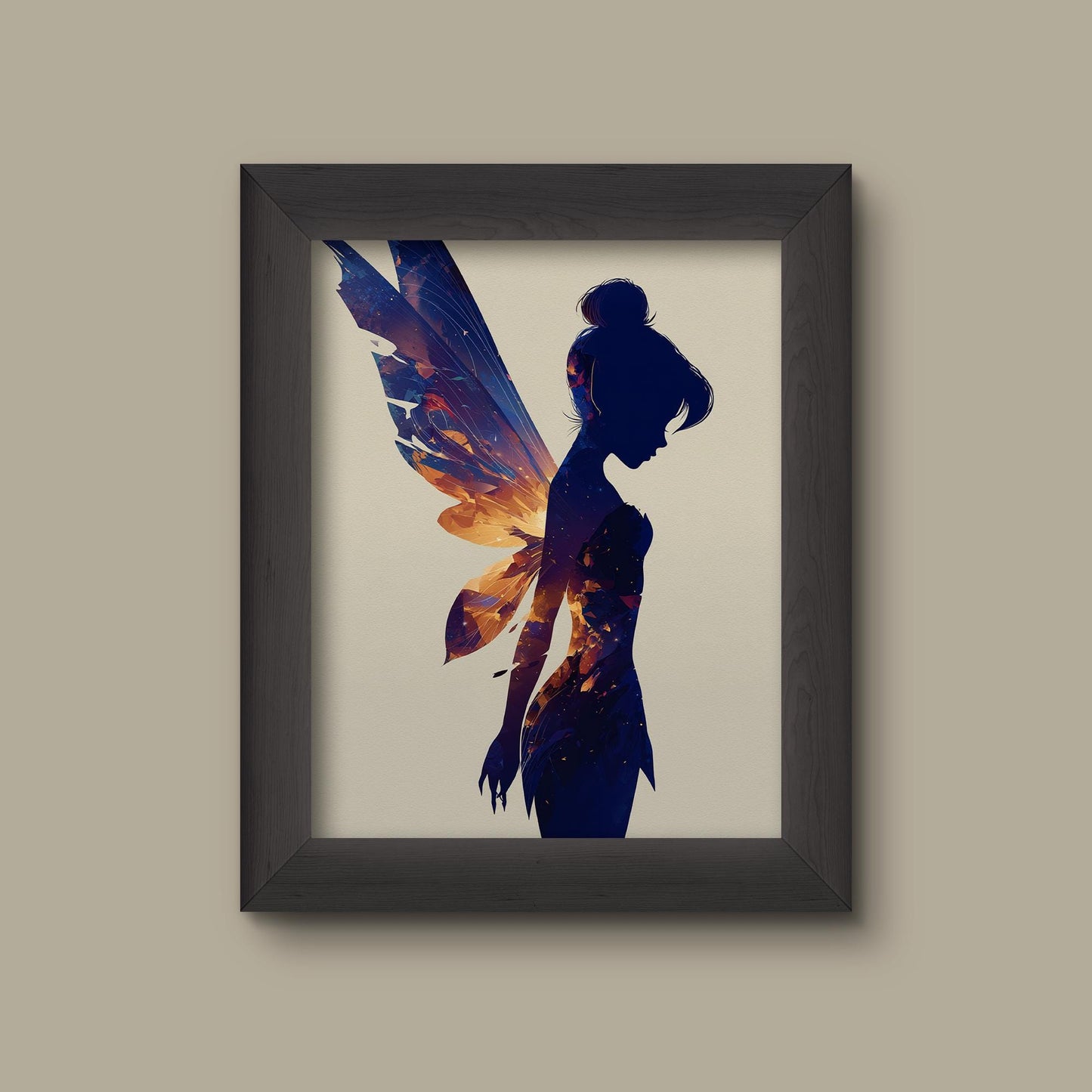Tinker Bell Inspired Silhouette – Sunset Fairy Wall Art | Fine Art Print