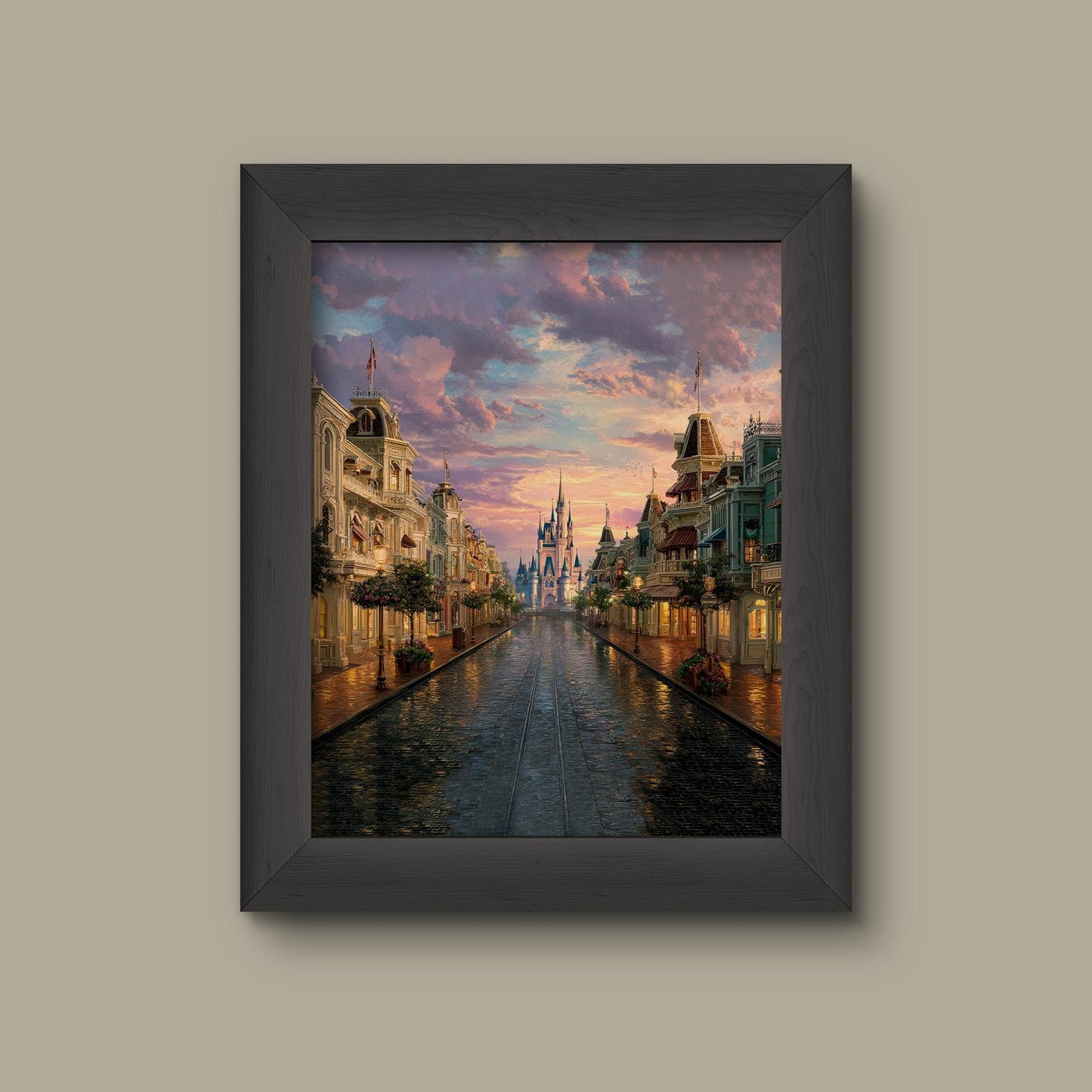 Disney Castle Sunrise on Main Street – Fairytale Magic Kingdom Wall Art Print | Fine Art Print